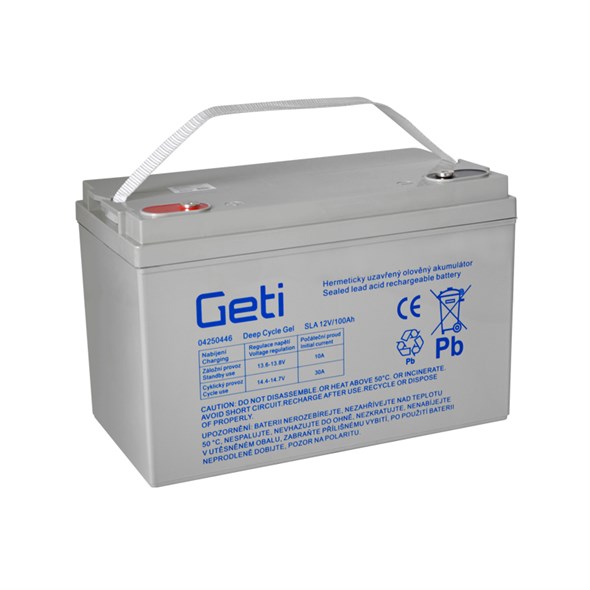 Gel battery 12V 100Ah Geti for solar systems